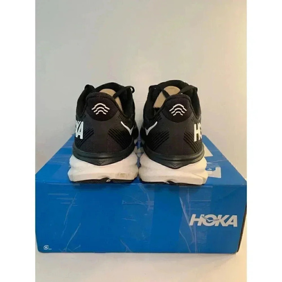 .937 Hoka M Clifton 9, Black/White, Mens Running Shoes-US 10.5 Mens - Picture 6 of 6